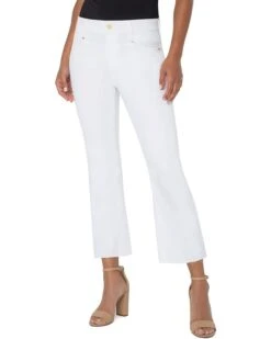Liverpool Gia Glider Crop Flare In Bright White