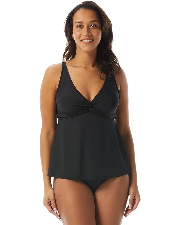 BEACH HOUSE Paloma Beach Solid Willow Twist Front Tankini 3 BEACH HOUSE Paloma Beach Solid Willow Twist Front Tankini