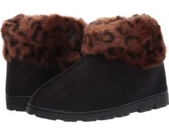 Jessica Simpson Women's And Girls Microsuede Super Soft Bootie Slippers With Indoor Outdoor Sole- Mommy & Me Set Options