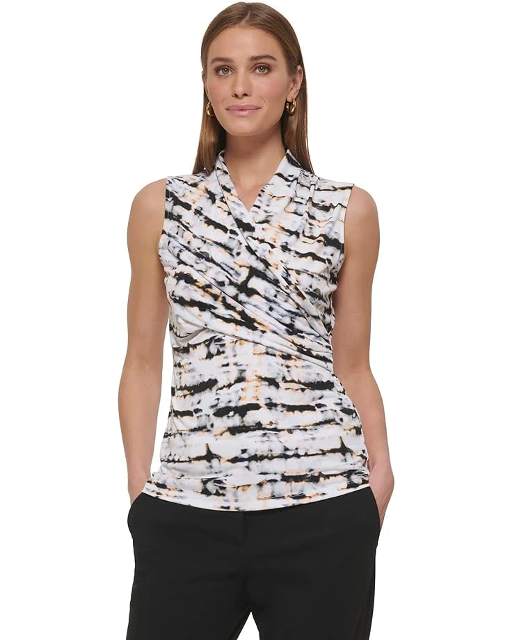 DKNY Sleeveless Wrap Blouse 3 DKNY Sleeveless Wrap Blouse