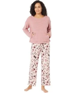 HUE Animal Fluffy Chenille Pajama Set