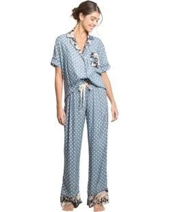 Maaji Polka Dots Kameli Short Sleeve Pants Set