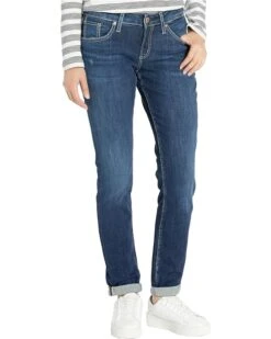Silver Jeans Co. Boyfriend Mid-Rise Slim Leg Jeans In Indigo L27101SSX365