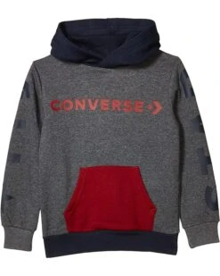 Converse Kids Wordmark Fleece Color Block Pullover Hoodie (Little Kids)