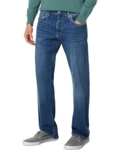 Mavi Jeans Zach In Mid Indigo Brushed Williamsburg