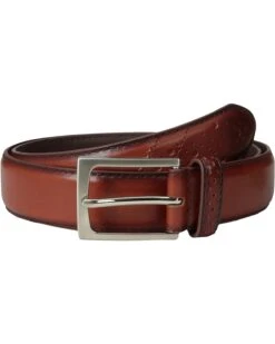 Florsheim Full Grain Leather Belt With Wing Tip Style Tail 32mm