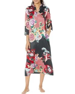 N By Natori Royal Garden - Satin Zip Caftan