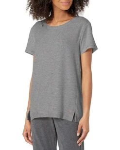 HUE Solid French Terry Short Sleeve Lounge Tee Sleepwear